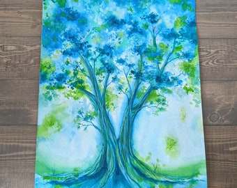 ブルーベルフォレスト グアッシュ オリジナル絵画、グアッシュ絵画