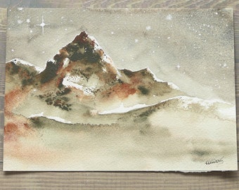 Original Watercolor Painting, 5x7&quot; •  &quot;Moss and Earth No. 4&quot;