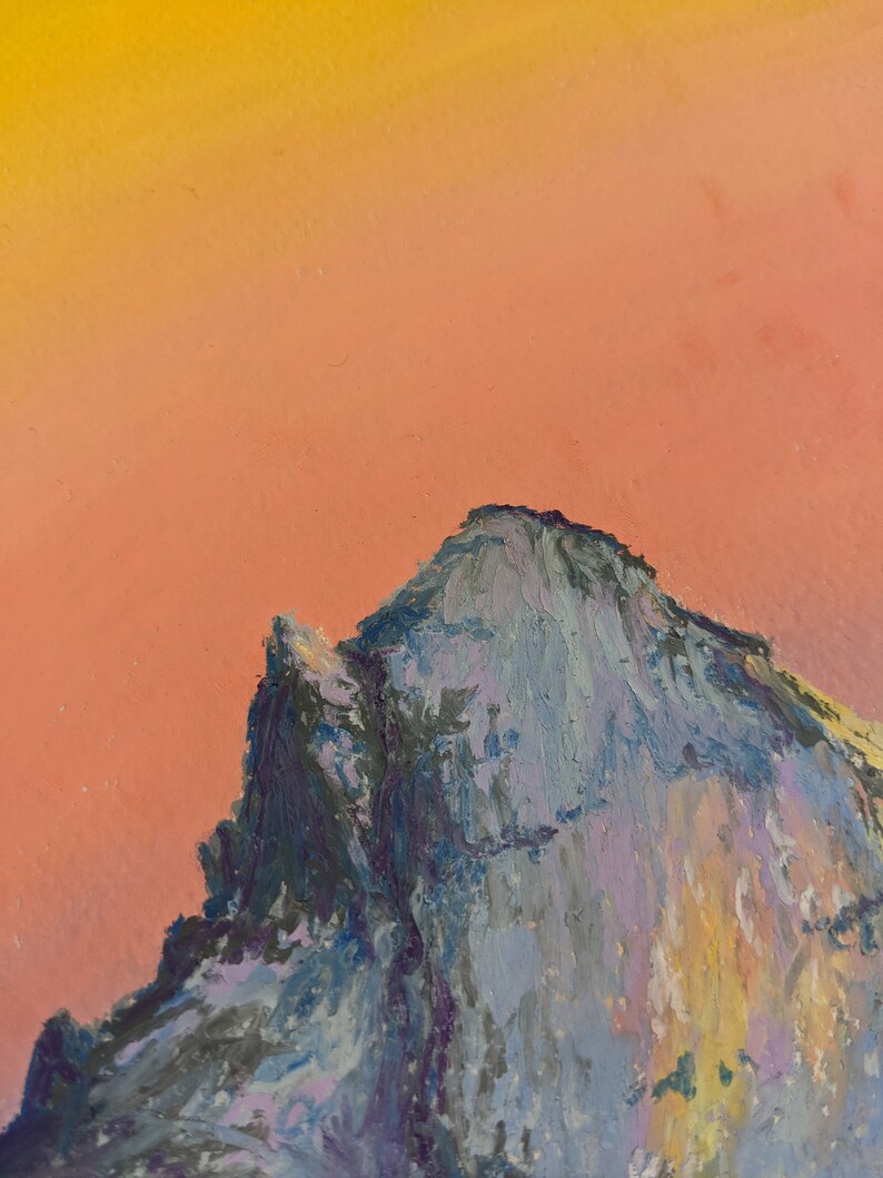 9x12 Original Landscape Oil Pastel Painting Illustration Awaken