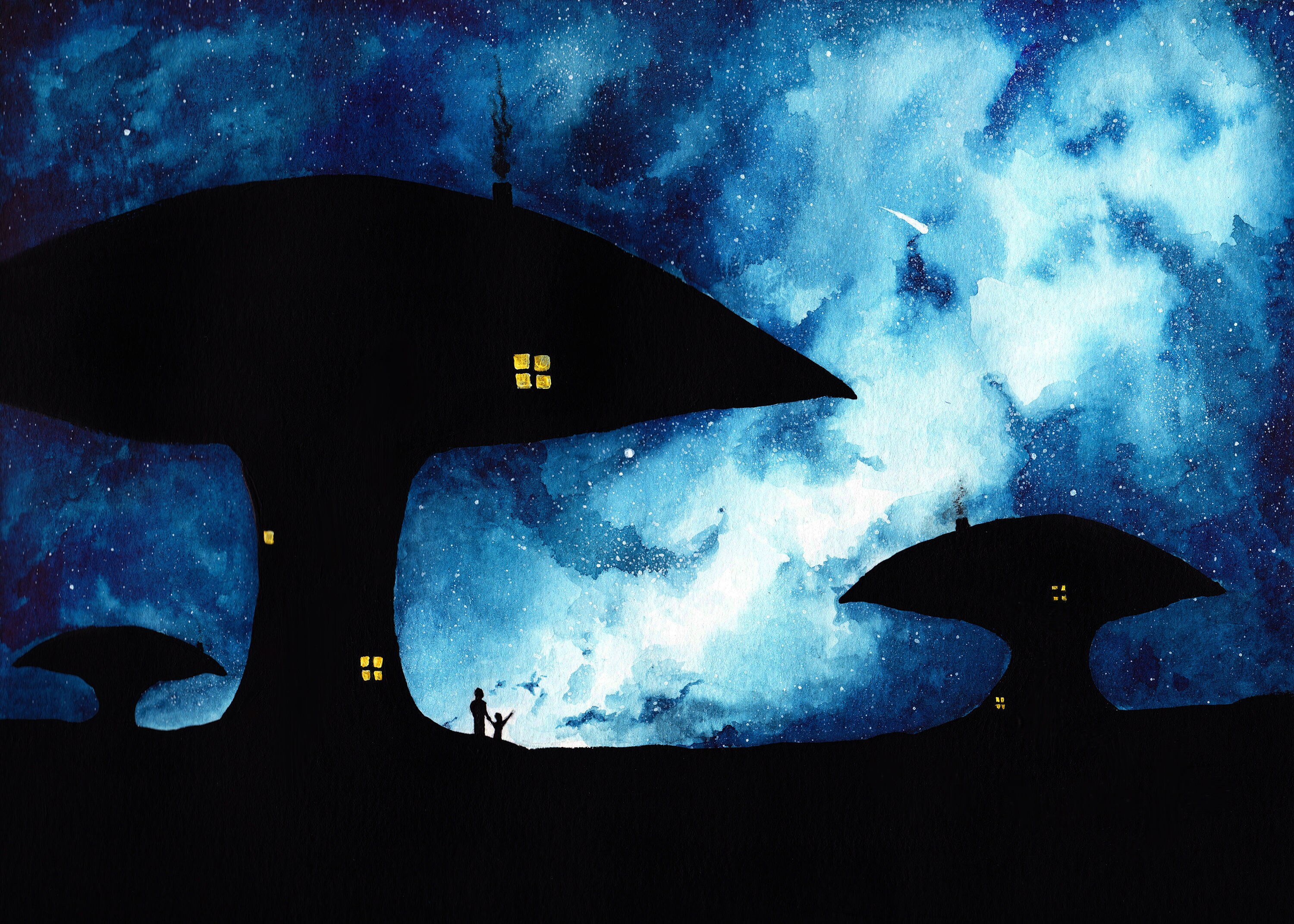 Mushroom Kingdom Print Art Print Fantasy Watercolor Etsy