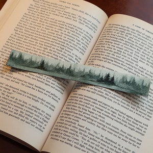 OOAK Green Hand Painted Watercolor Bookmark | Rustic Vintage Style Bookmark | One of a Kind
