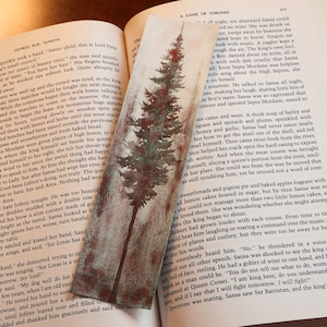 OOAK Green Marble Hand Painted Watercolor Bookmark | Rustic Vintage Style Bookmark | One of a Kind