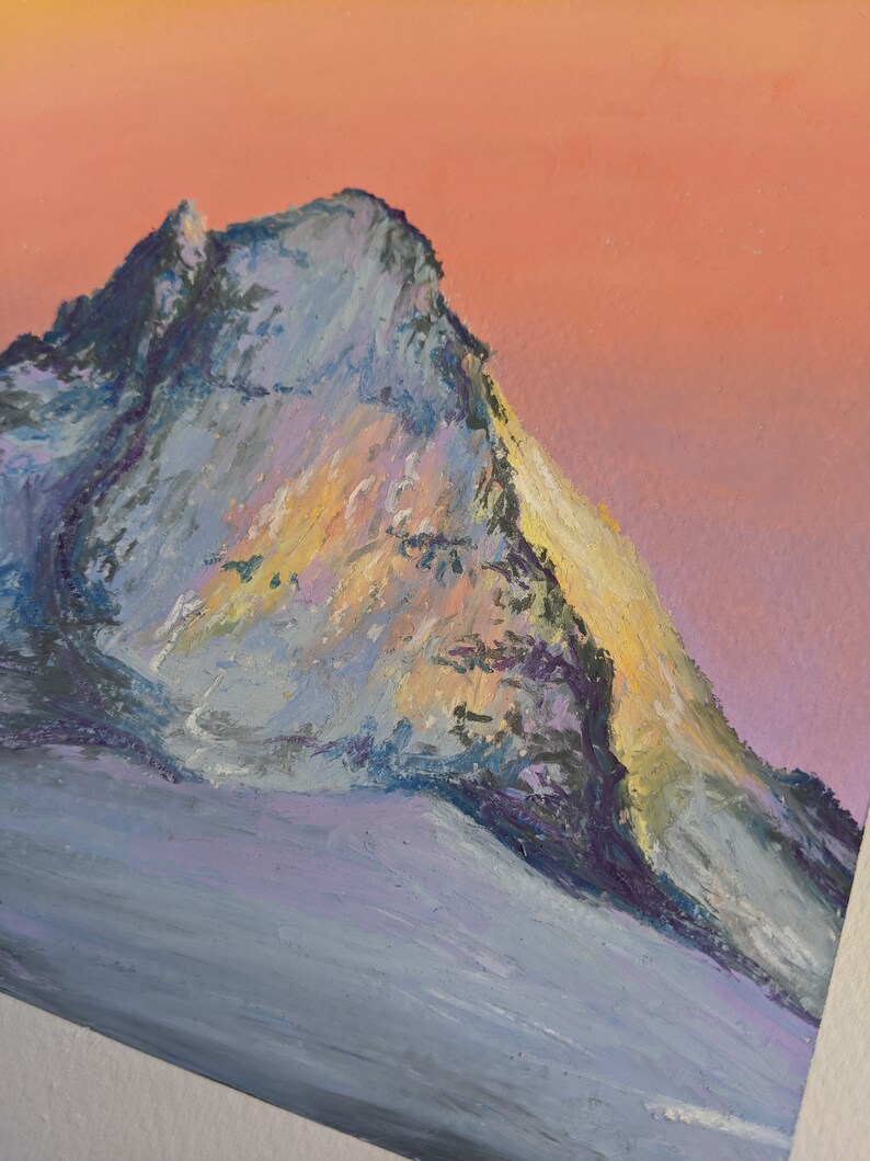 9x12 Original Landscape Oil Pastel Painting Illustration Awaken
