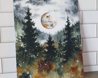 Zoisite - Misty Forest Fine Art Print | Watercolor Landscape | Foggy Forest Wall Decor