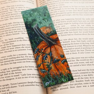 Pumpkin Patch Handmade Bookmark | Autumn Bookmark | Printed Art Bookmark