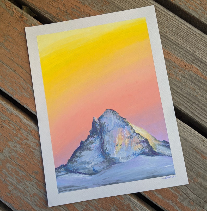 9x12 Original Landscape Oil Pastel Painting Illustration Awaken