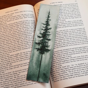 OOAK Deep Green Hand Painted Watercolor Bookmark | Rustic Vintage Style Bookmark | One of a Kind