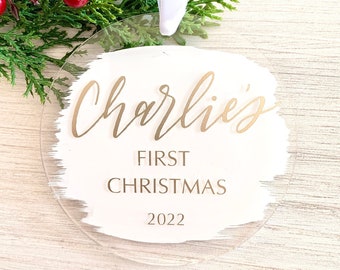 First Christmas Ornament - Baby's First Christmas, Christmas Ornament, Custom Ornament, Baby Ornament, Acrylic Ornament