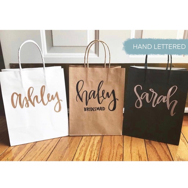 Custom name gift bags - BEST SELLING, bridesmaid gift bags, groomsman gift bags, wedding party gift bag, wedding gift bags, custom gift bag