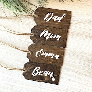 BEST SELLING personalized wood tags, stocking tags, gift tags, wood gift tags, customized wooden tags, wooden name tag, 3-1/4"x1-5/8"