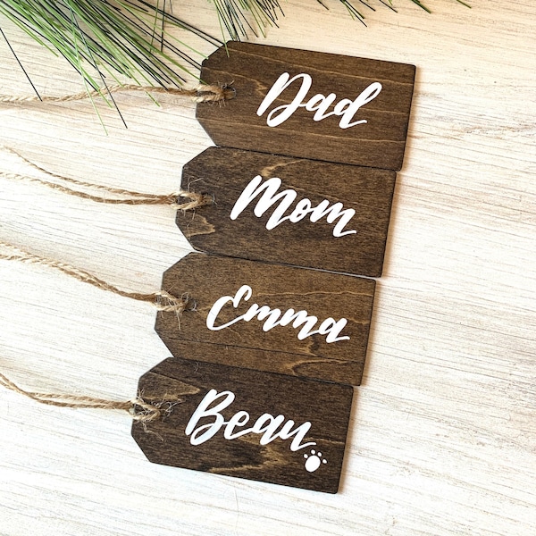 BEST SELLING personalized wood tags, stocking tags, gift tags, wood gift tags, customized wooden tags, wooden name tag