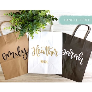 BEST SELLING custom name gift bags - bridesmaid gift bags, groomsman gift bags, wedding party gift bag, bridesmaid gift, wedding gift bags