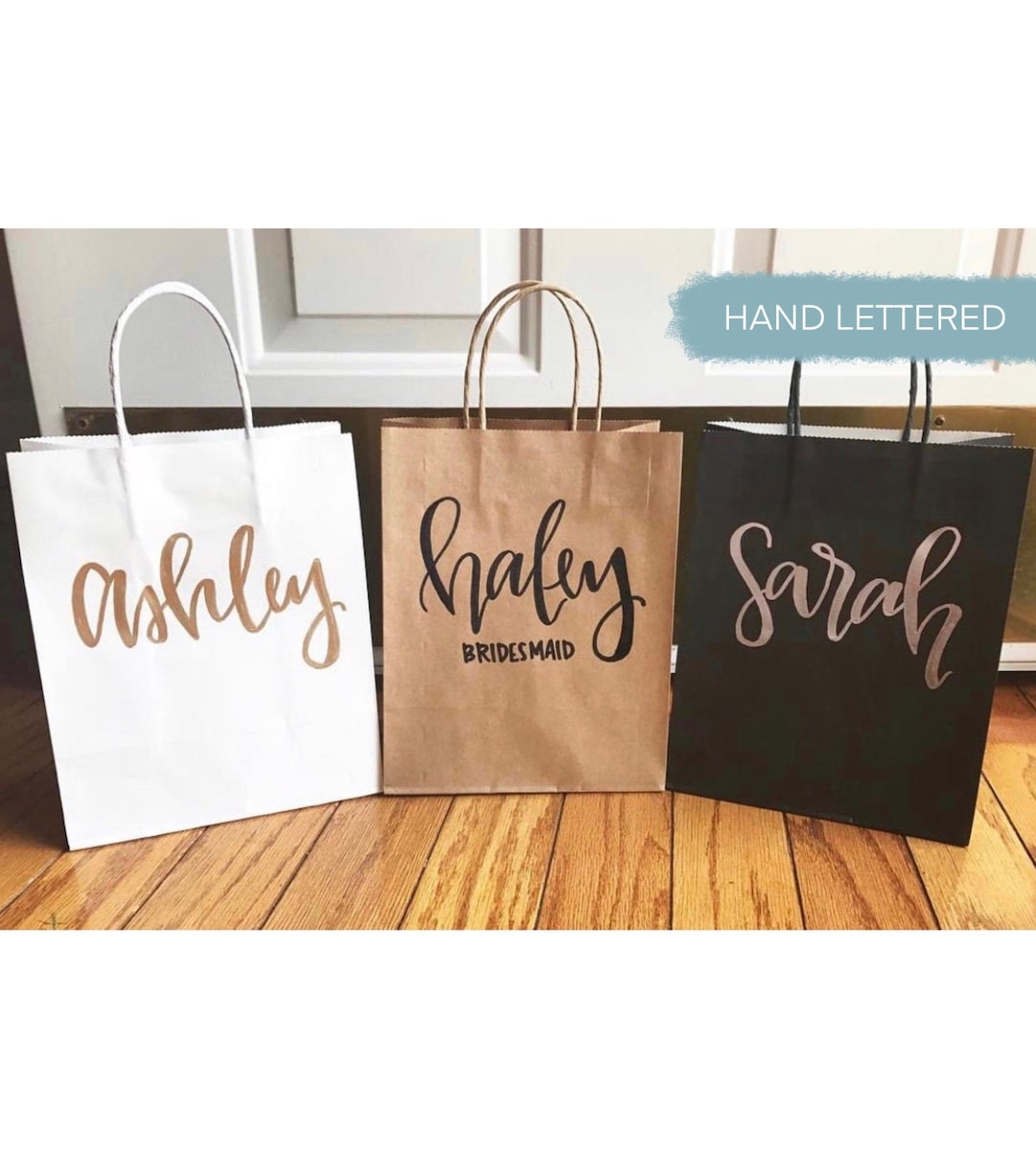 Custom Name Gift Bags BEST SELLING, Bridesmaid Gift Bags, Groomsman