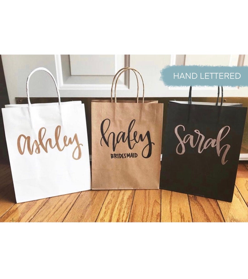 Custom name gift bags - BEST SELLING, bridesmaid gift bags, groomsman gift bags, wedding party gift bag, wedding gift bags, custom gift bag