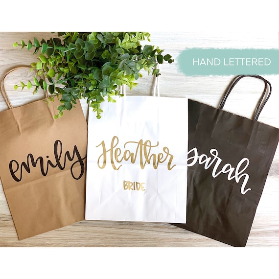 gold personalized gift bags
