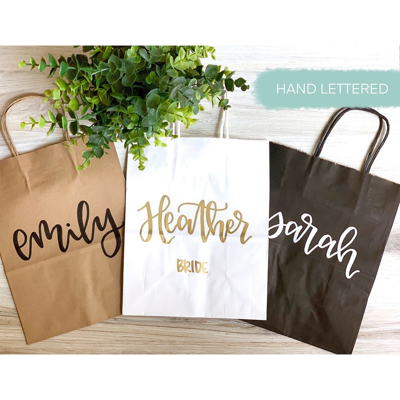 BEST SELLING custom name gift bags bridesmaid gift bags, groomsman gift bags, wedding party gift bag, bridesmaid gift, wedding gift bags image 1