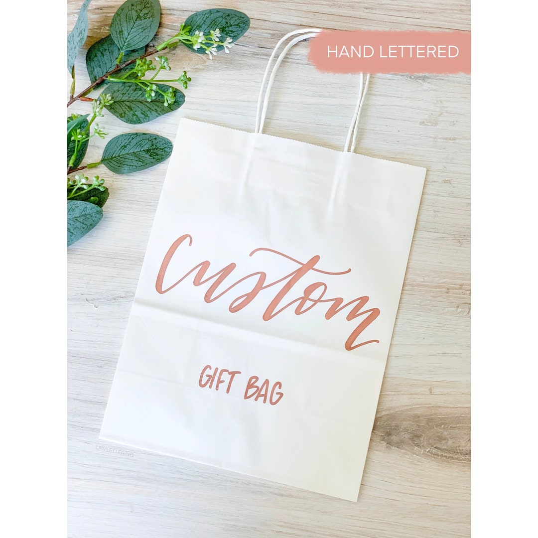 Custom Name Gift Bags Bridesmaid Gift Bags Birthday Gift Etsy