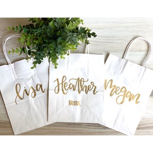 BEST SELLING custom name gift bags bridesmaid gift bags, groomsman gift bags, wedding party gift bag, bridesmaid gift, wedding gift bags image 3