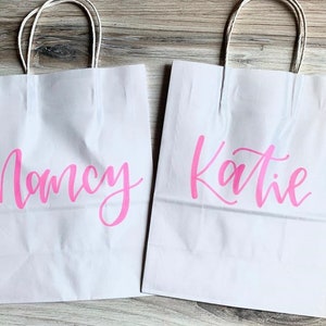 BEST SELLING custom name gift bags bridesmaid gift bags, groomsman gift bags, wedding party gift bag, bridesmaid gift, wedding gift bags image 6