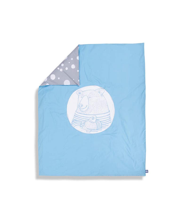 Organic Baby Bedding / Cot Bed Duvet Cover / Organic Bed Linen / Blue