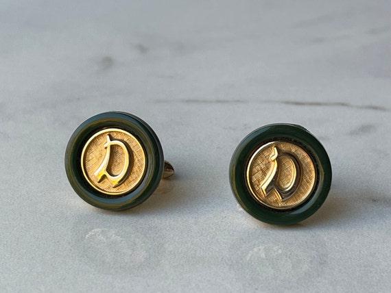 Vintage Swank Dynasty Cufflinks Initial D Origina… - image 2