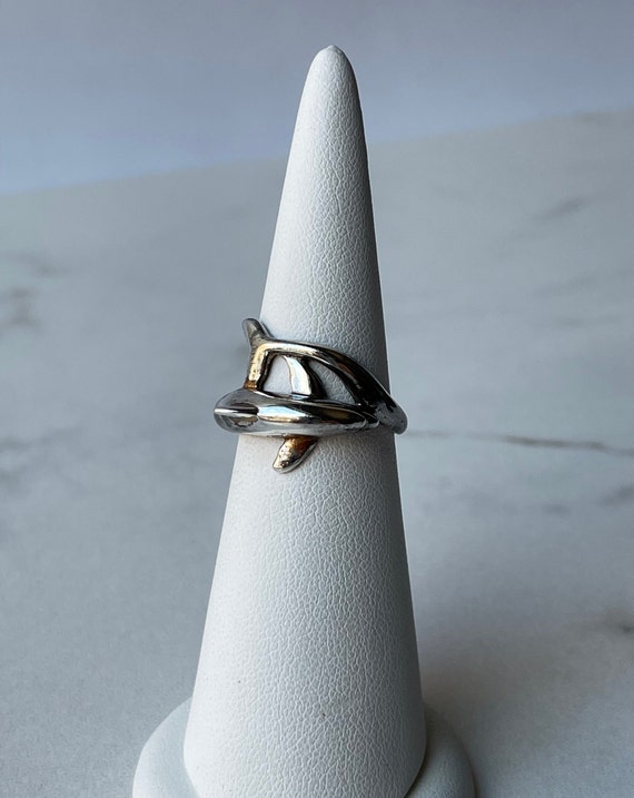 Bague Vintage Argent 925 Motif Dauphins - Taille 52, Années 70, Neuf Sans Emballage