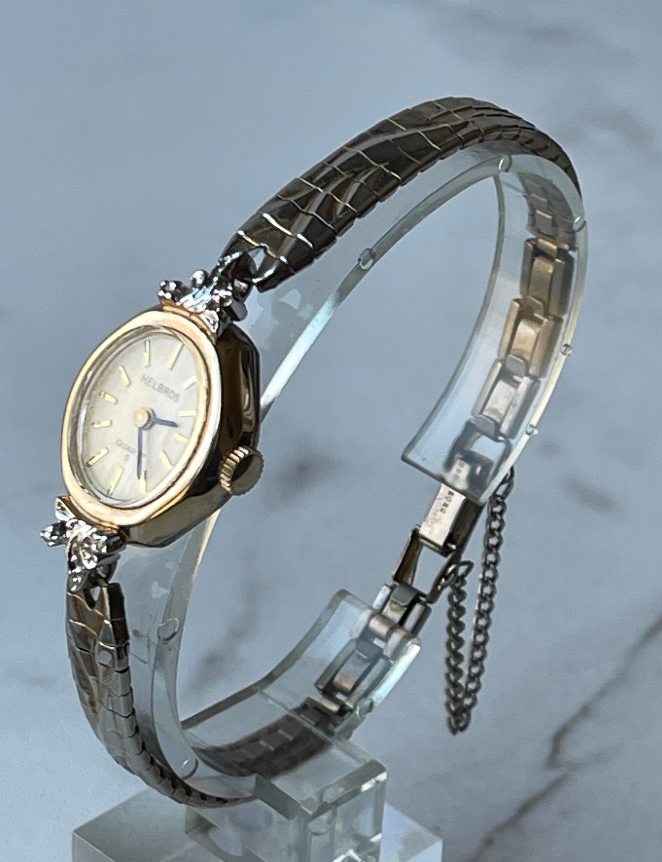 Vintage Helbros Quartz Two Tone 2 Jewels Ladies Watch - Etsy