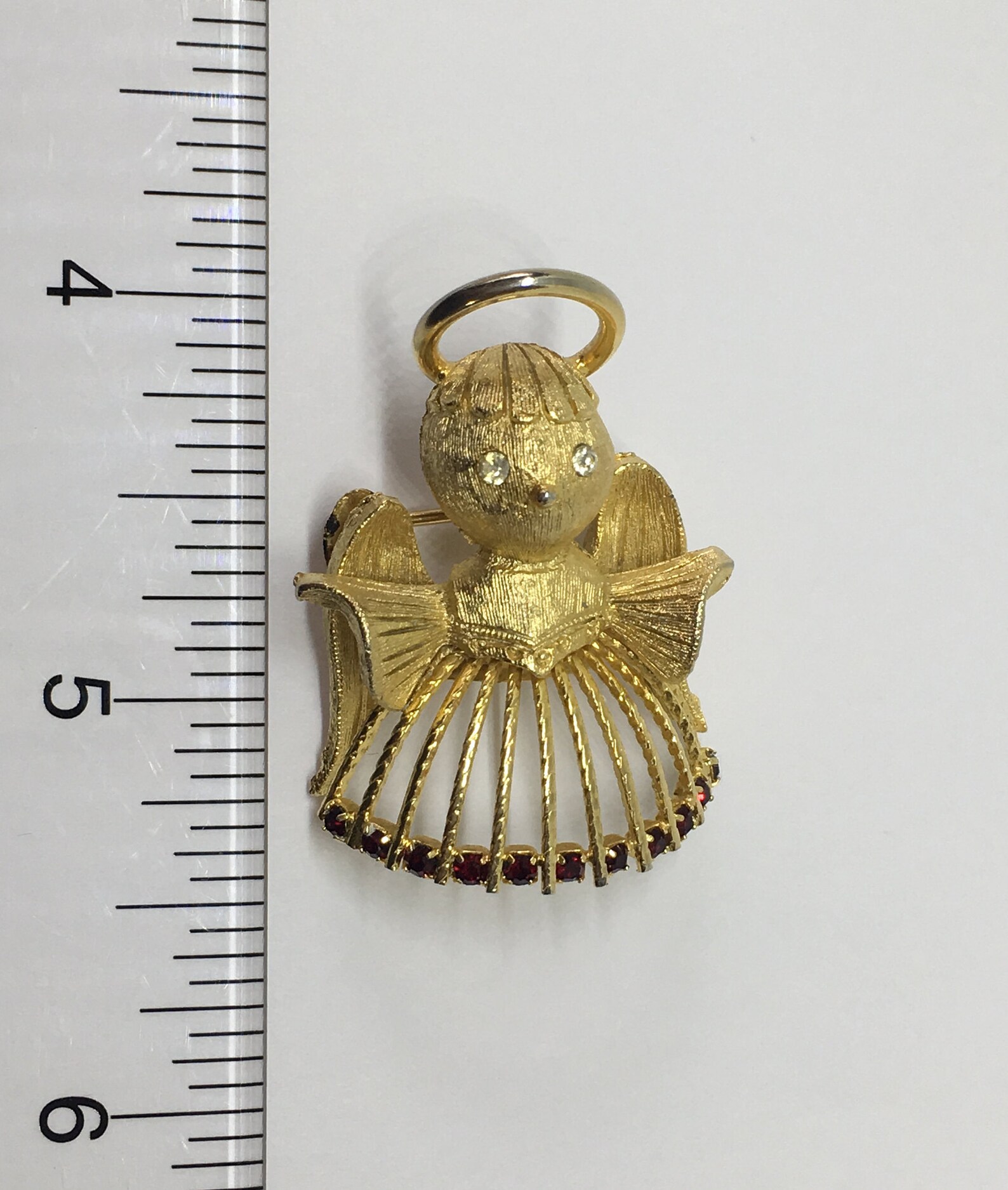 Vintage Gold Tone & Rhinestones Angel Pin Brooch Vintage Etsy