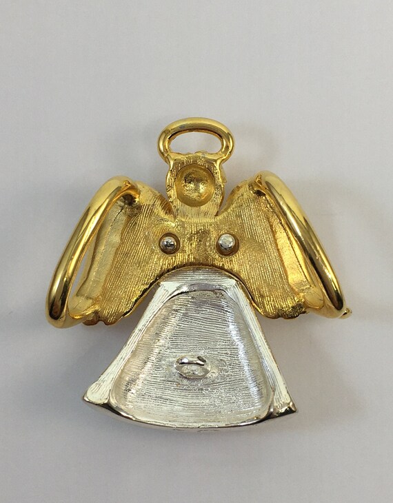 Silver and Gold Tone Angel Pendant - image 3
