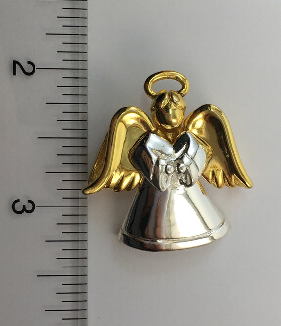 Silver and Gold Tone Angel Pendant - image 5