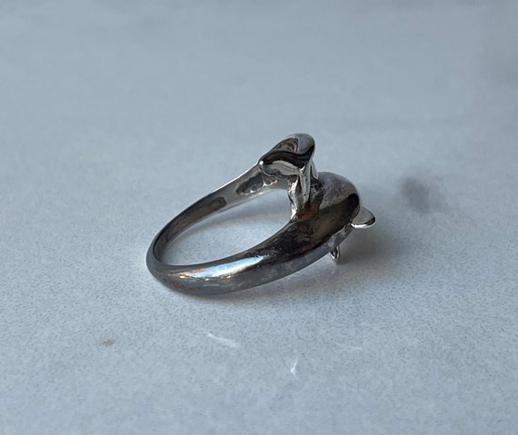 Vintage 925 Sterling Silver Dolphin Ring - image 5