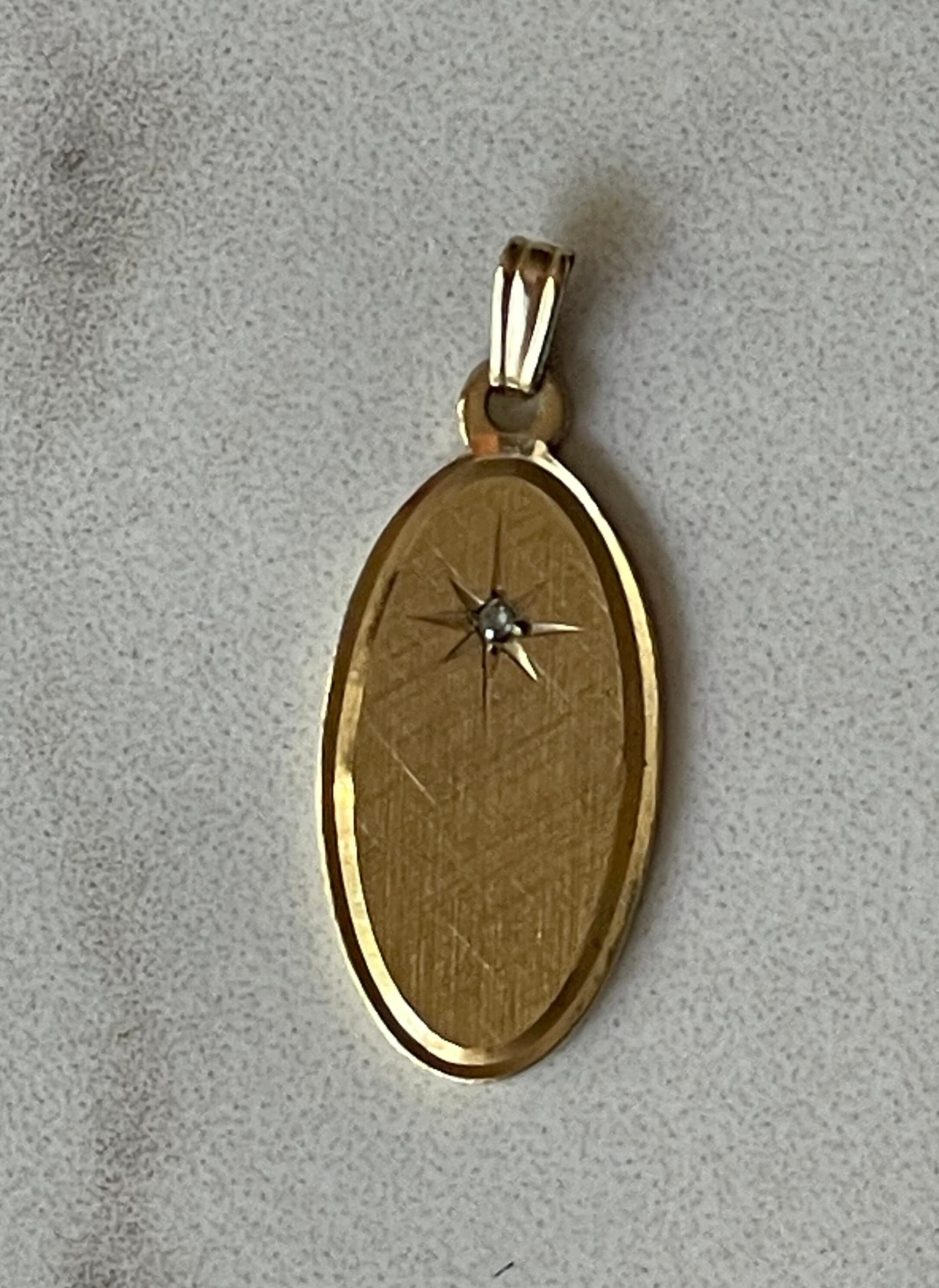 Pendentif Vintage Plaqué Or - Homme - Bijou Ancien Authentique Multicouleur