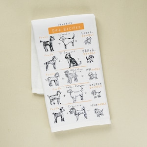 Dog Recipe No. 1 Tea Towel