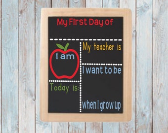 First day school board- Back to school- First day of school sign- Memory board- Chalkboard sign school- My first day- Kindergarten- Reusable