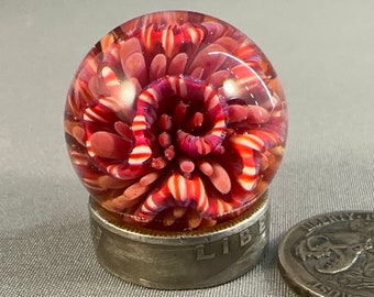 Cane Squiggle & Dot Implosion Marble 26mm