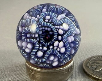 Cane Squiggle & Dot Implosion Marble 26mm