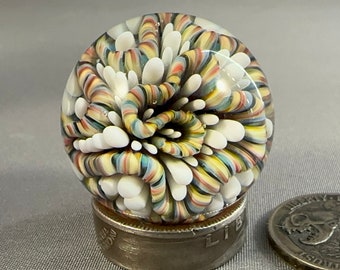 Cane Squiggle & Dot Implosion Marble 26mm