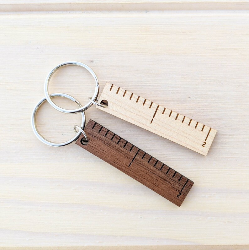 Wooden Ruler Keychain Small 2inch Ruler Keychain Maple or Etsy