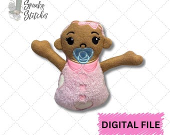 Baby Stuffy  (Swaddle Not Included) ITH Embroidery File (3 sizes) by Spunky Stitches