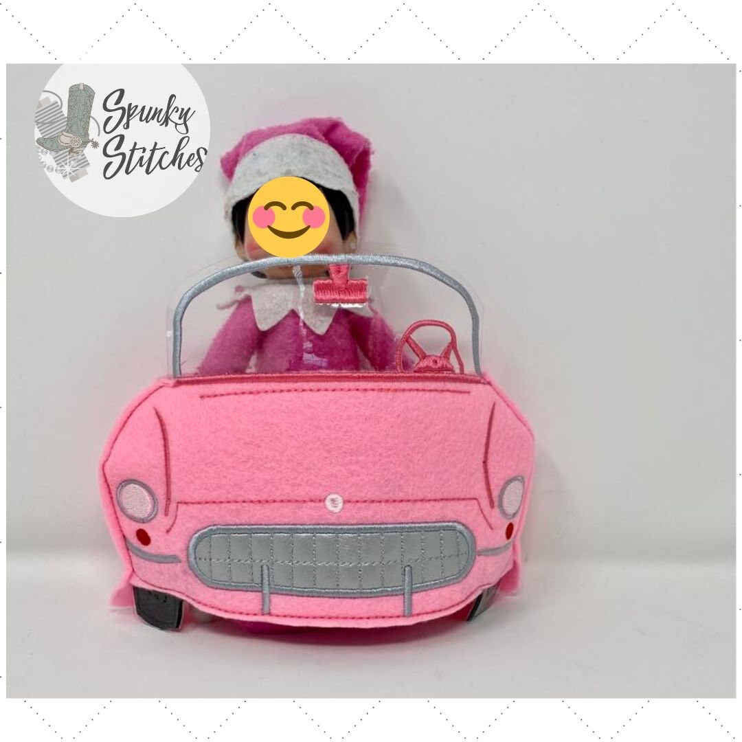 Elf Pink Convertible Car Slip Over Costume in the Hoop Embroidery File