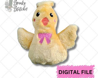 Baby Chick Stuffy  (Swaddle Not Included) ITH Embroidery File (3 sizes) by Spunky Stitches