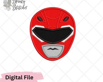 Red Dino Ranger Applique Embroidery File | Hero Inspired Shirt Design (Digital File)