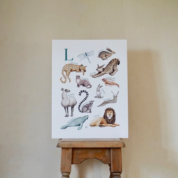 Affiche animaux en L - Chambre bébé