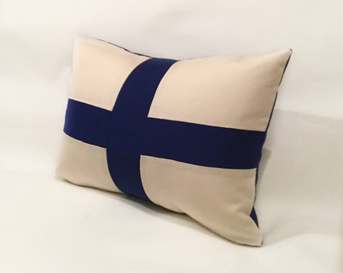 X - nautical flag alphabet pillow