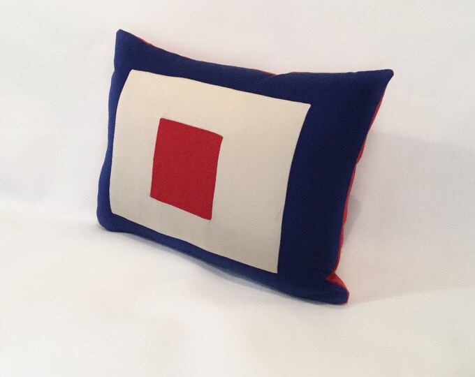 W - nautical flag alphabet pillow