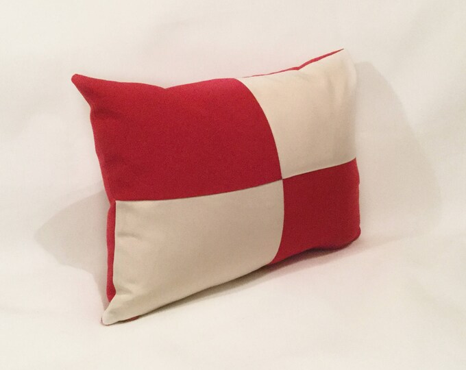 U - nautical flag alphabet pillow