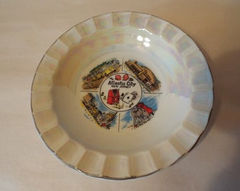 Atlantic City Commemorative Plate/ash tray featuring Gambling and landmarks