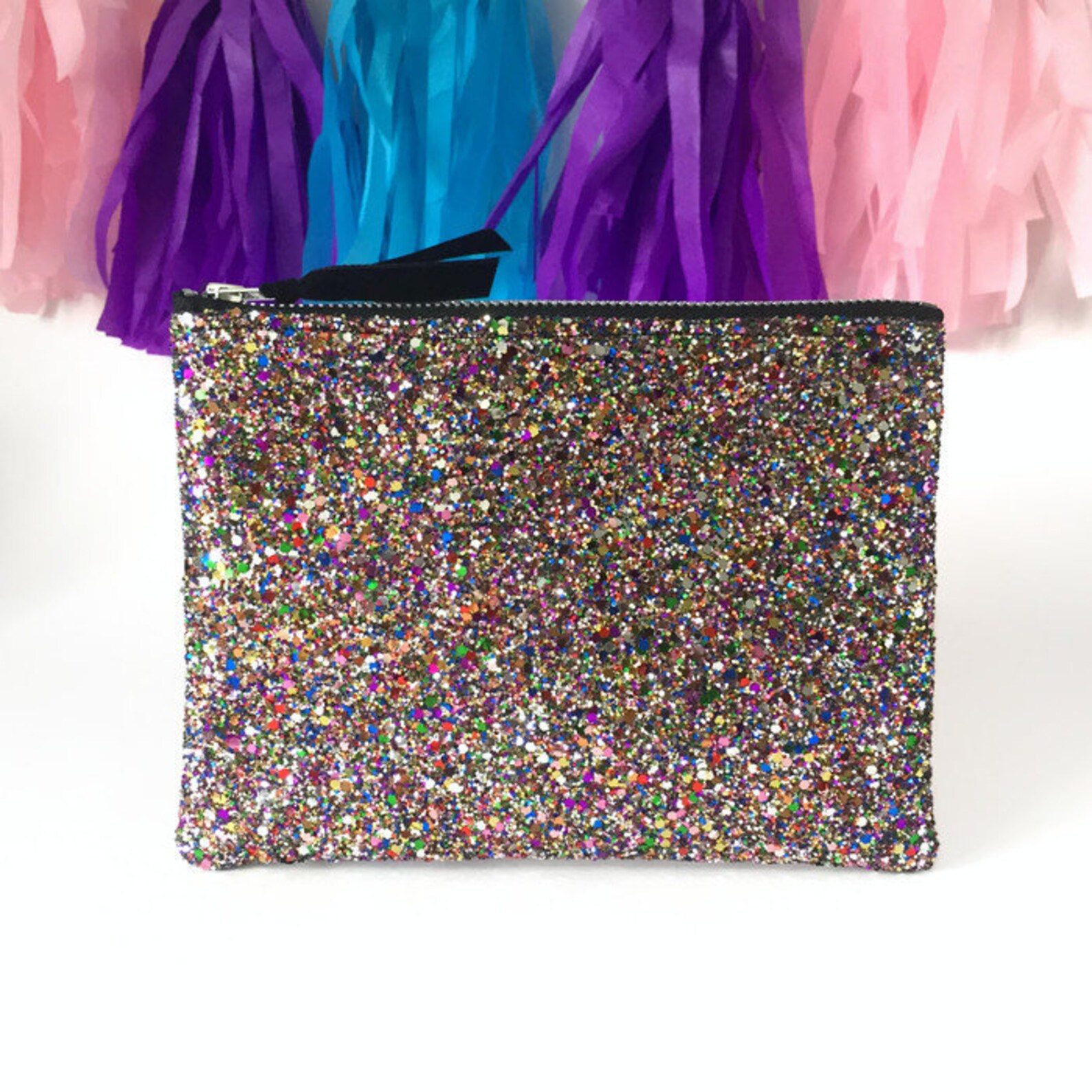 Rainbow Glitter Clutch Bag Glitter Prom Bag Sparkly Wedding Etsy