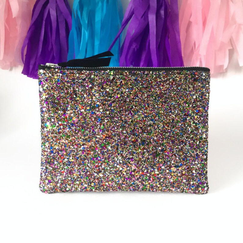 Rainbow Glitter Clutch Bag Glitter Prom Bag Sparkly Wedding Etsy