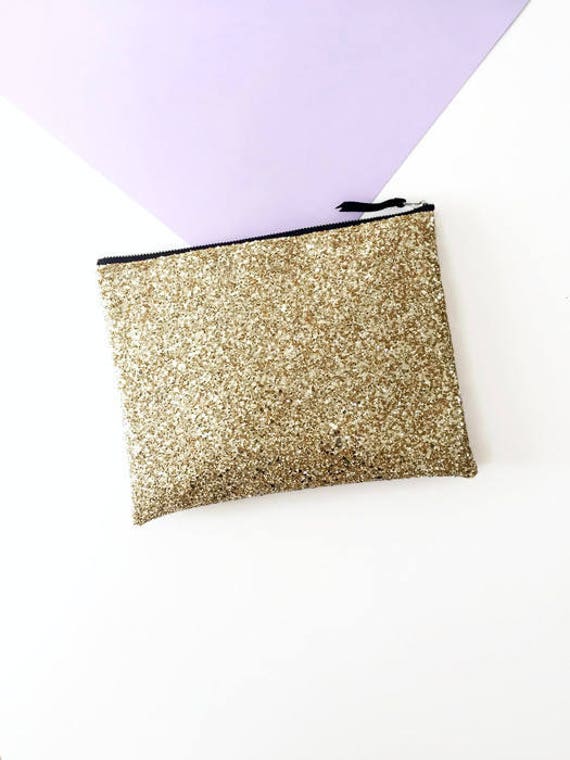 gold glitter clutch bag